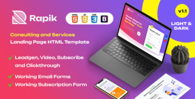 rapik creative consulting and services html landing page template