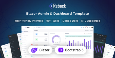reback blazor admin dashboard template