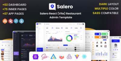 salero react js vite restaurant admin dashboard template