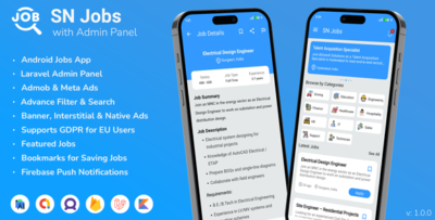 sn jobs android jobs app with admin panel