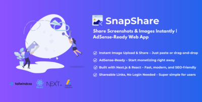 snapshare share screenshots and images instantly adsense ready webapp