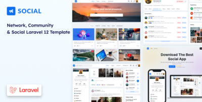 social network community laravel 12 template