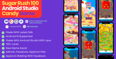 sugar rush 100 – sweet arcade game built with html5 css3 javascript in android studio