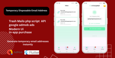 temporary disposable email address flutter app trash mails api
