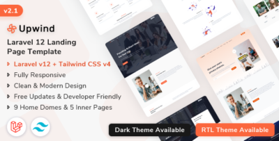 upwind laravel 12 landing page template