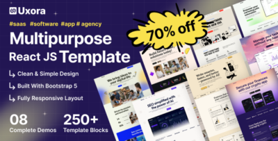 uxora software saas startup react js template