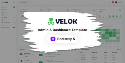 velok bootstrap admin dashboard ui kit template