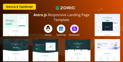 zoric astro.js bootstrap responsive landing page template