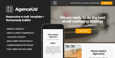 agenceus responsive html email template stampready builder