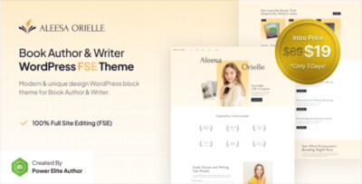 aleesa – book author writer fse wordpress theme