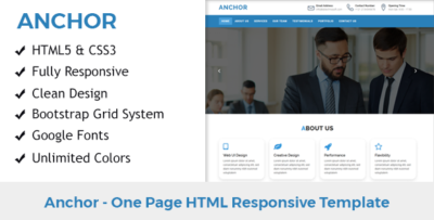 anchor one page html responsive template