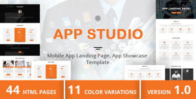 app studio mobile app landing page app showcase template