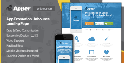 apper app promotion unbounce landing page
