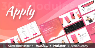 apply responsive email for app 30 modules stampready builder mailster mailchimp editor