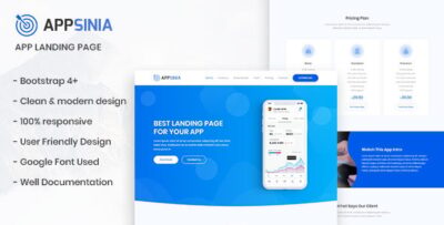 appsinia app landing page