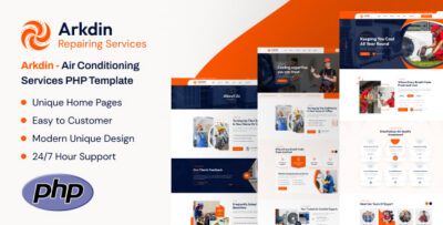 arkdin – air conditioning services php template