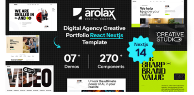 arolax creative digital agency react nextjs template