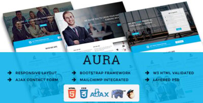 aura multipurpose responsive html landing pages