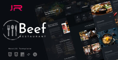 beef restaurant react nextjs template