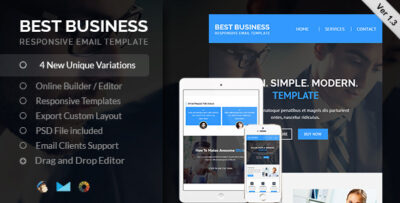 best business responsive email html template builder access
