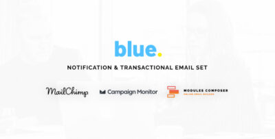 blue notification transactional email templates