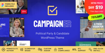 campaigner political candidate election wordpress theme