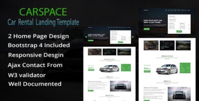 carspace car rental landing page html template