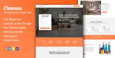 cleanaa — cleaning services landing page template