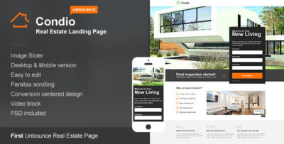 condio real estate landing page for unbounce