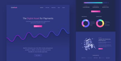 cryptocurrency saas landing page template coindash