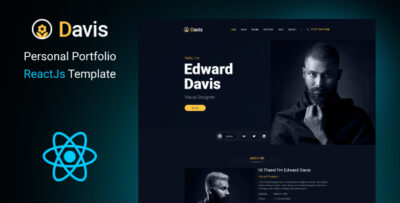 davis personal portfolio reactjs template