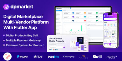 dpmarket digital marketplace multi vendor flutter app with laravel admin panel