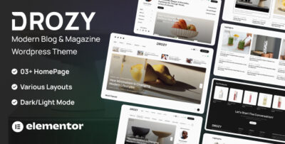 drozy modern blog magazine wordpress theme