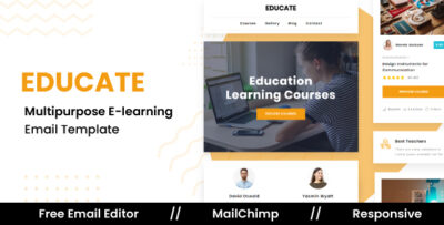 educate responsive email template for education e learning with free email editor