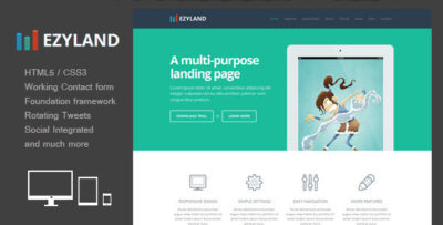 ezyland responsive multipurpose landing page