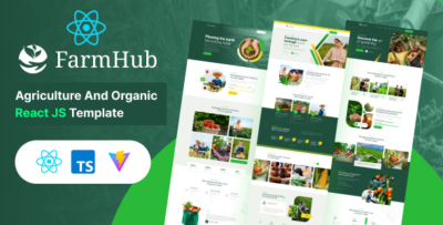 farmhub agriculture farming react js template