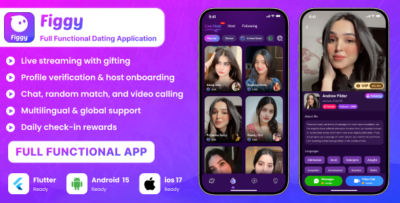 figgy – live streaming video call chat host agency panel flutter ios android app script