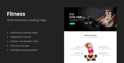 fitness gym unbounce template