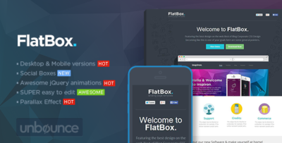 flatbox unbounce startup template