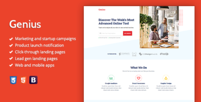 genius premium html landing page template