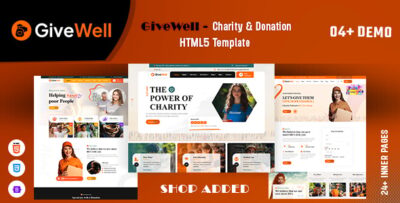givewell charity donation html5 template