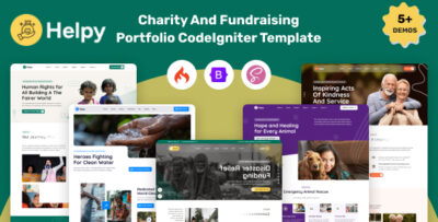 helpy charity and fundraising codeigniter template
