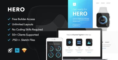 hero responsive email themebuilder access