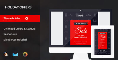 holiday offers complete set of marketing email templates