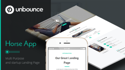 horse app unbounce landing page