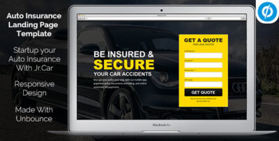 jr. auto insurance landing page responsive unbounce template