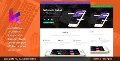 keylead material design app landing template