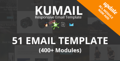 kumail 50 email template 400 modules stampready builder