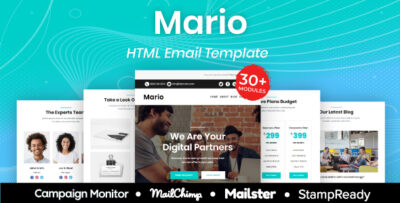 mario multipurpose responsive email template 30 modules mailchimp