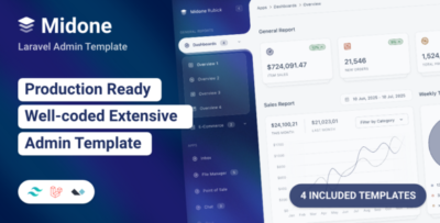 midone laravel alpinejs tailwind admin dashboard template